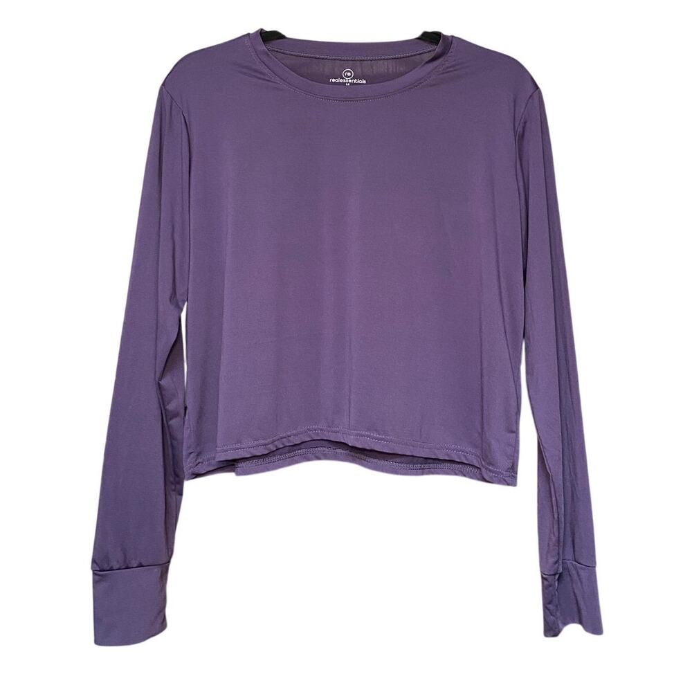 Purple - Real Essentials - Women's Long Sleeve Workout Top